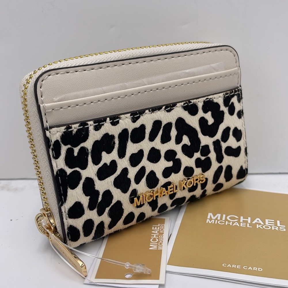 Michael Kors Jet Set Travel MD Zip Around Card Case Wallet (Light Cream Multi) - Picture 5 of 16